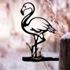 Metal Flamingo Bird Sign Cutout - Rustic Outdoor Home Garden Decor. A Wonderful Housewarming Gift for Patio and Lawn Decoration