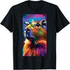 Pop-Art Porträt Capybara Tier Cartoon Comic T-Shirt