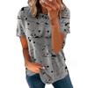 HNXC Women's Fashion Casual Summer Short Sleeve O-Neck Blouses & Shirts