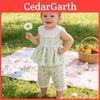 Girl Summer Floral Tank Top And Shorts Set With Soft Polyester For Toddler Playtime