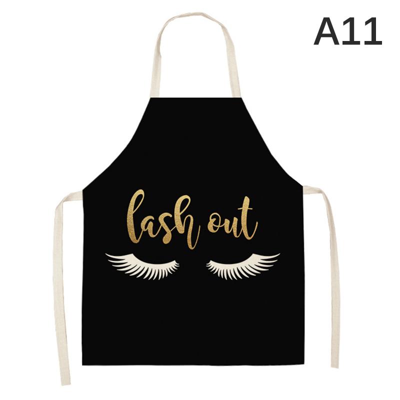 1PC Bronzing Eyelash Pattern Apron Eyelash Extension Tools Cotton Grafted False Eyelash Apron Cleaning Kitchen Apron Bib