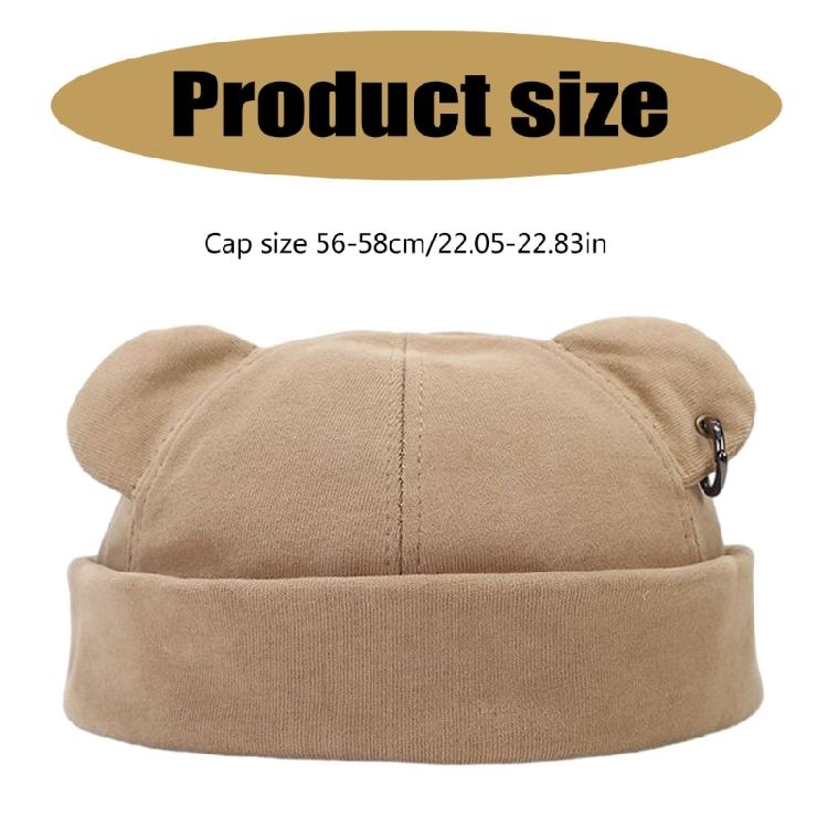 Japanische Bärenohren Mützen Hut für Hiphop-Enthusiasten Nicht verformbar Verdickt Warme Beanie-Mütze für Winter Herbst Erwachsene Unisex