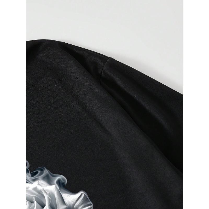 Manfinity Dauomo Herren T-Shirt mit Rosenprint und Rundhalsausschnitt