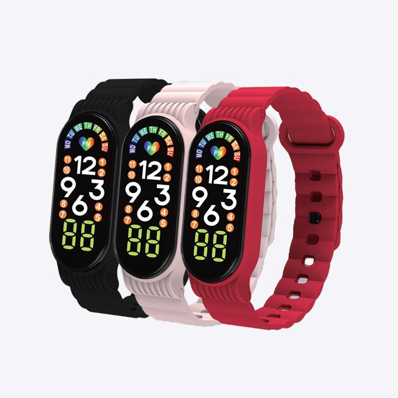 

Популярные новые модные светодиодные цифровые часы M7 Touch для девочек и мальчиков, женские спортивные браслеты-браслеты, детские часы
