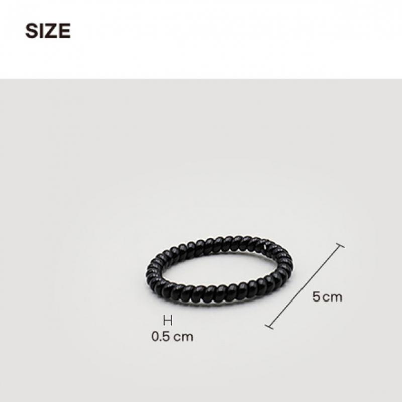 Daiso Thin Spring Rubber Bands  Black  Pack Of 5