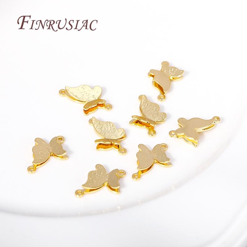 Trendy 18K Gold Plated Brass Butterfly Charms Pendants Connector DIY Earrings Necklaces Charms Jewellery Making Accessories