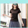 Süßes kurzärmeliges T-Shirt für Damen mit Rundhalsausschnitt und 3D-Muster aus Stoff für den Sommer
