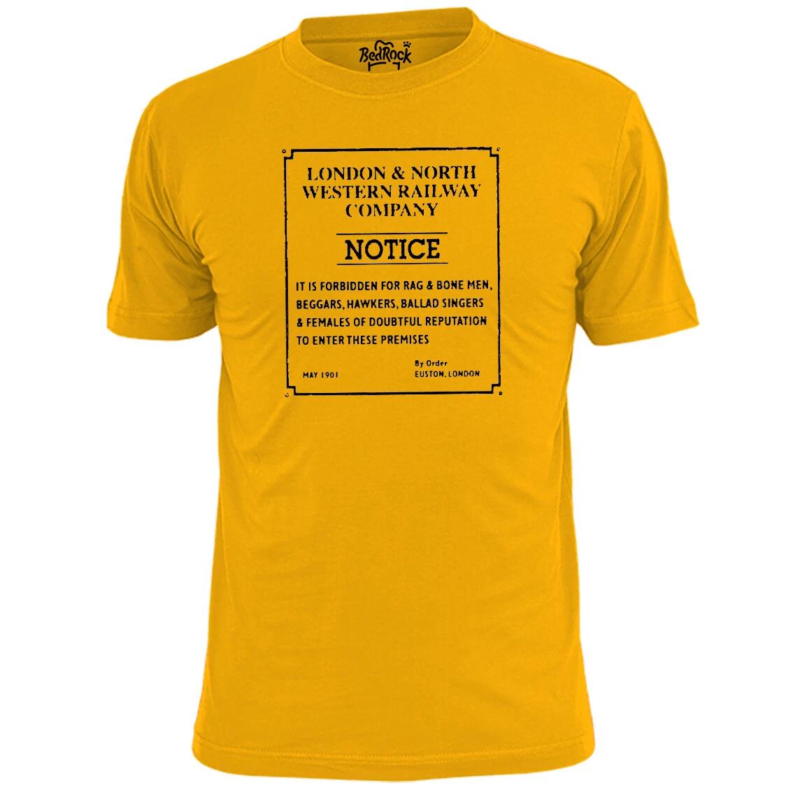 Mens London Railway Notice T shirt Trains Locomotive 3XL