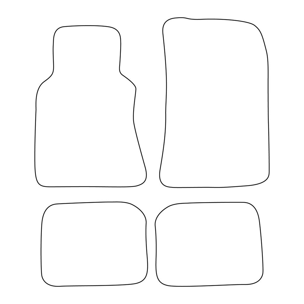 [BLM]ME038 red - Set of velour floor mats to fit Mercedes S-klass C126 Coupe 1979-1991 - red trim