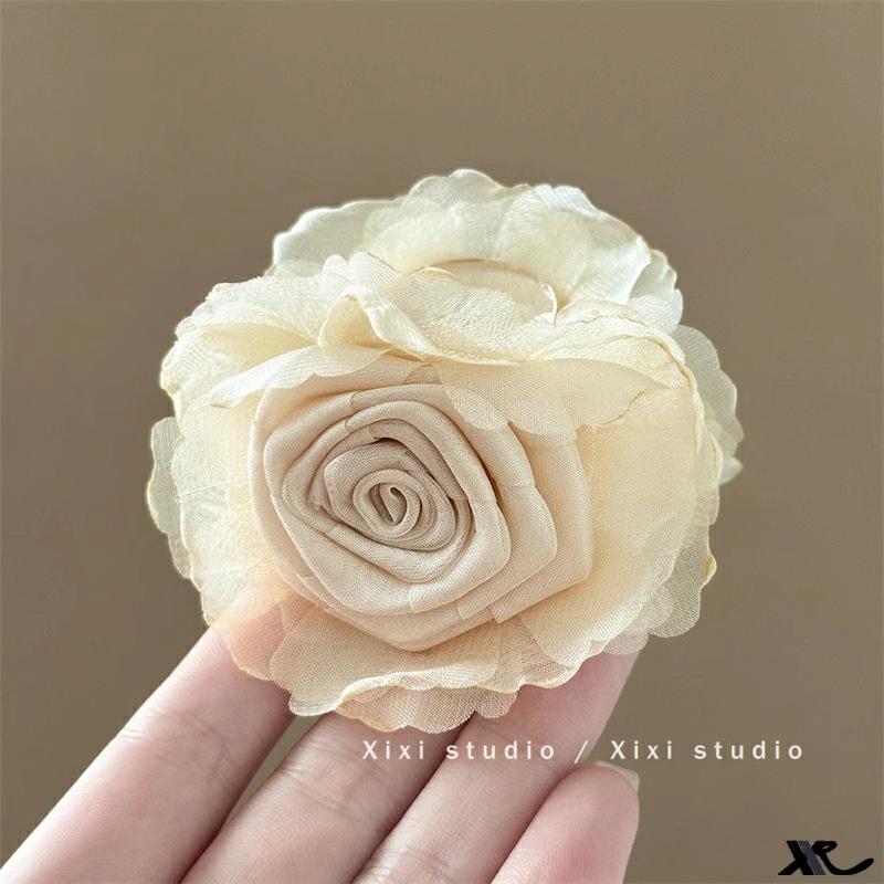 French Wine Red Rose Hair Clip Flower Clip Headband Hairpin New Year Beach Accessories Hair Accessory