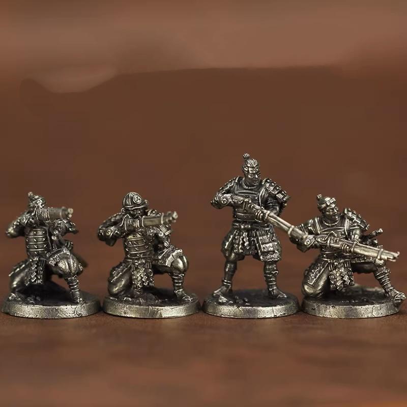 New Metal Chess Piece Samurai Ninja Ancient Soldier Model Toy Desktop Game Gift Display Piece Static Figure Collectible Model