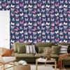Wallpaper Butterflies Flowers Leaves and Roses for Living Room and Bedroom 50x1000