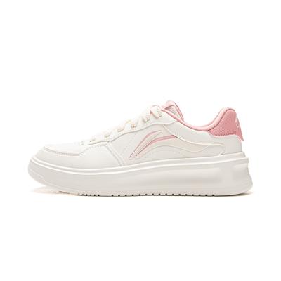 Lantern Festival Synthetic Leather Balance Lightweight Low Top Skateboard Shoes Women's Pink White AGCV316-5