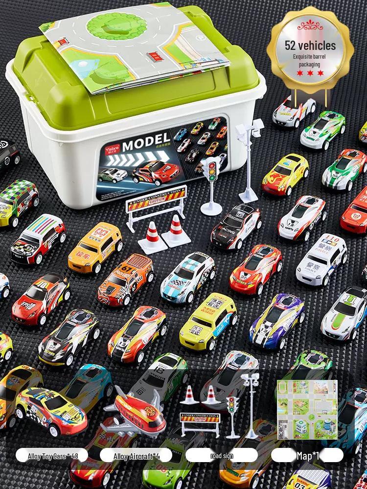 Collector's Edition Storage Bucket with 30 Alloy Racing Pull-Back Cars