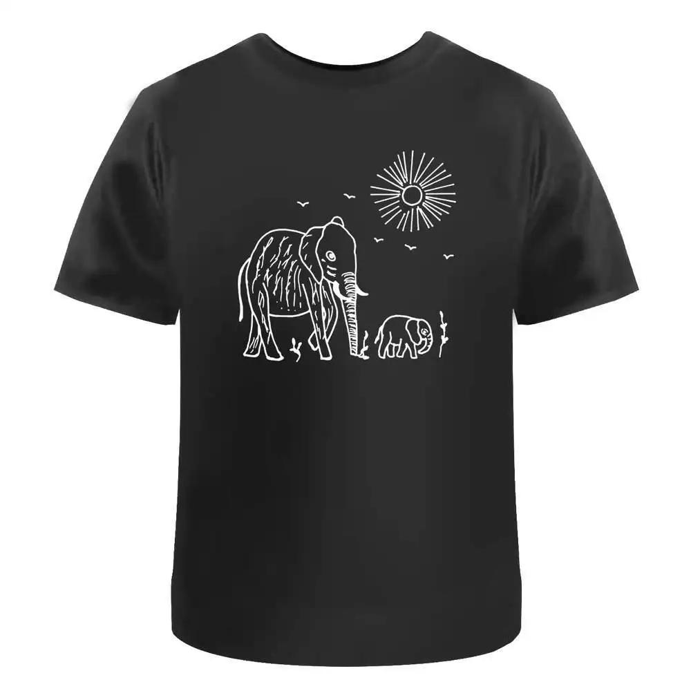 Elephant Mother Calf Unisexs Unisexs Cotton Tshirts