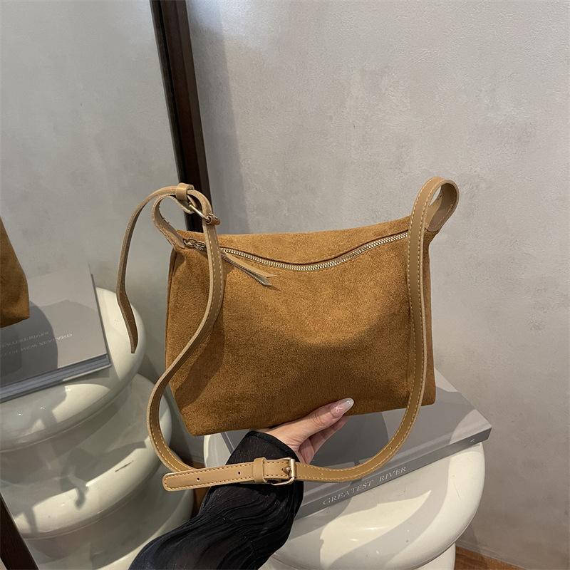 Faux Suede Lazy Tote Bag for Women Trendy Soft Shoulder Crossbody Purse