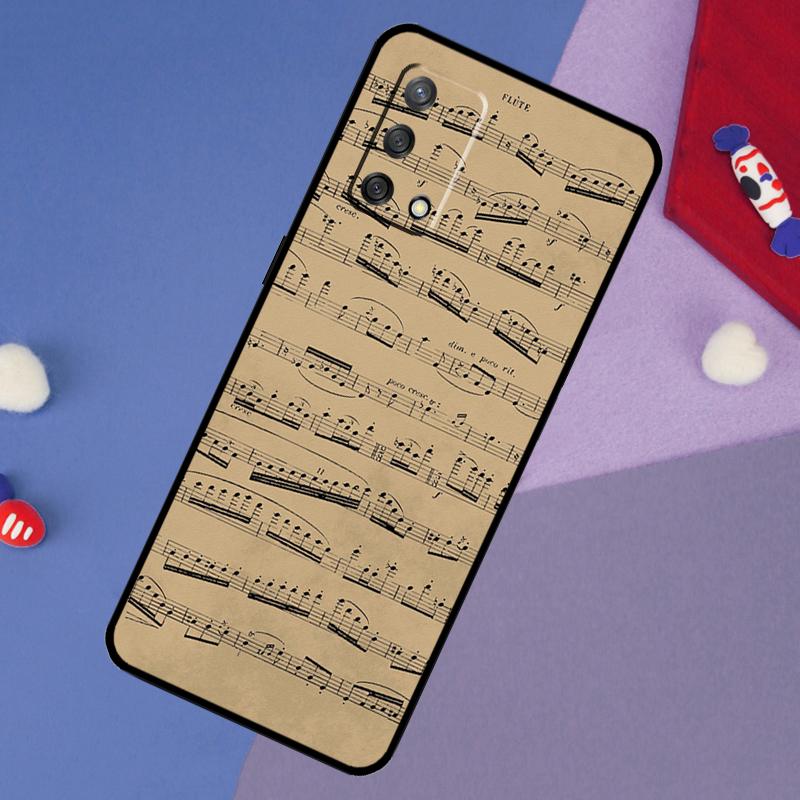 Sheet Music Case For OPPO A17 A54 A57 S A77 A74 A94 A5 A9 A53 A15 A16 A76 A96 A52 A72 A18 A58 A98 A78