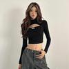 2025 Lace-Up Backless Slimming Long Sleeve Women's T-Shirt - Figure Flattering Autumn/Winter Design