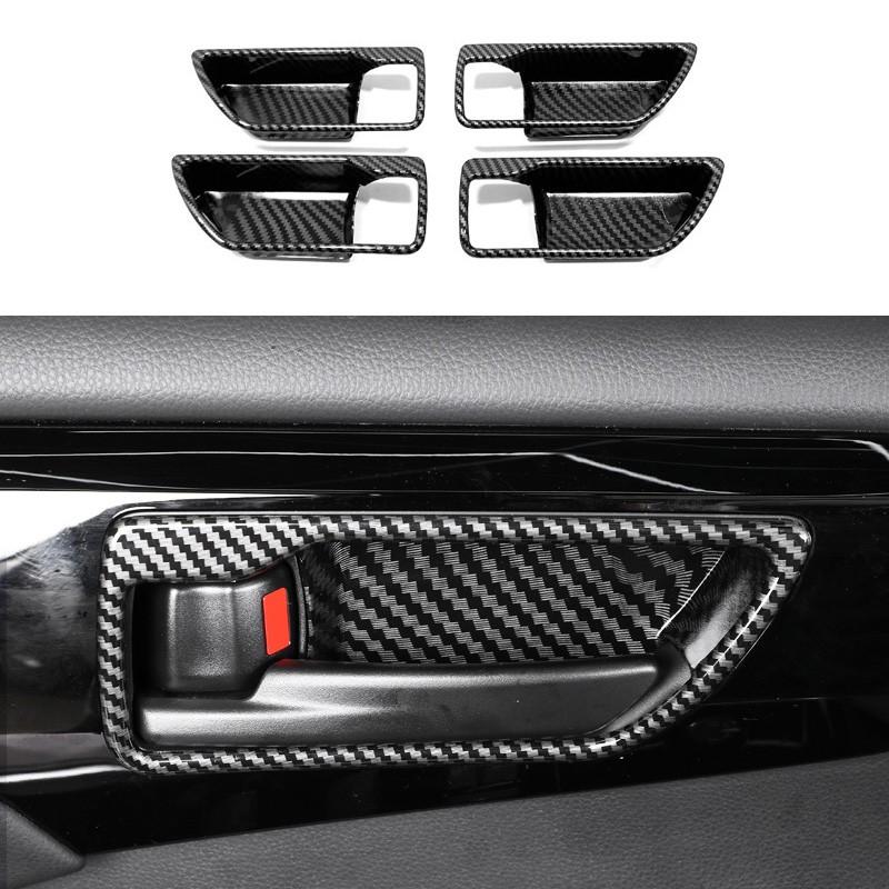 Carbon Fiber Inner Door Bowl Cup Cover Trim 4pcs For Toyota Highlander 2020-2025