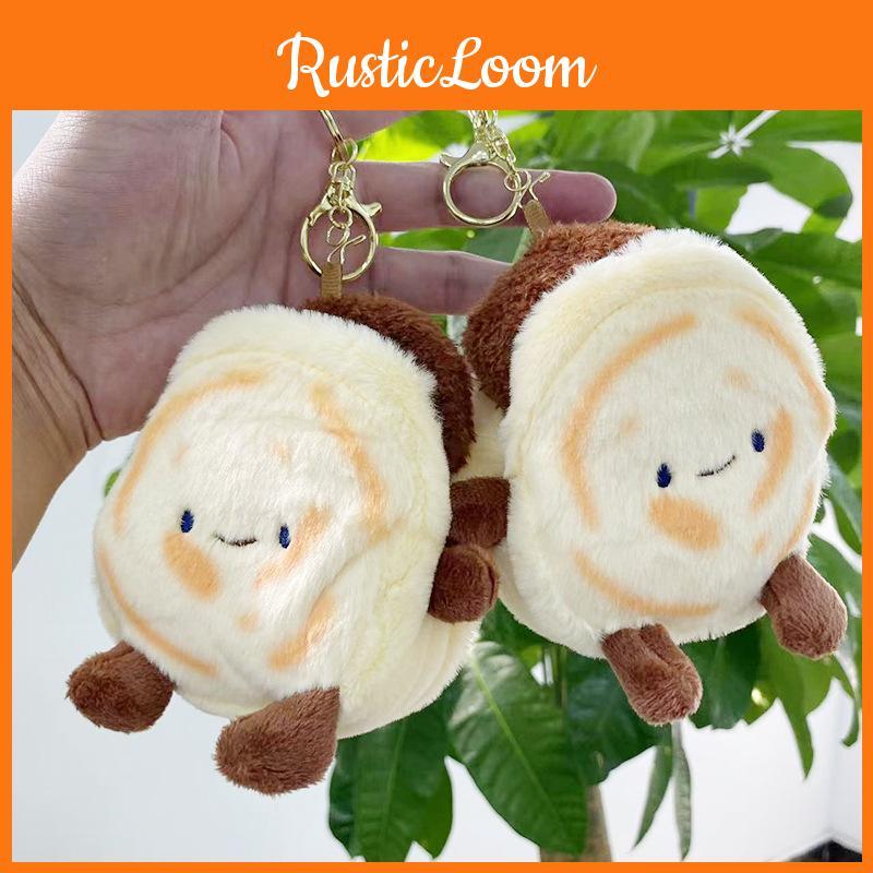Short Plush Adorable Meat Bun Keyring Creative Doll Soft Toy For Unique Bag Hangers