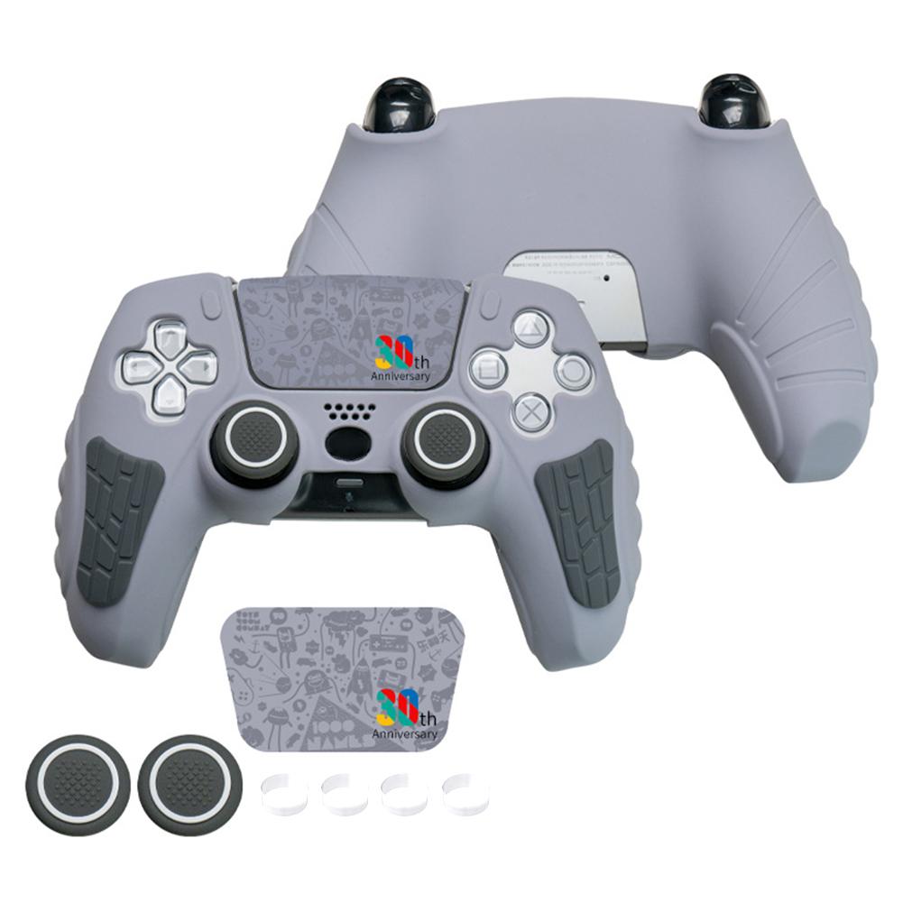30th Anniversary Limited Edition Controller Silicone Cover For PS5 With Touch Screen Sticker For PlayStation5 Controller Shell серый