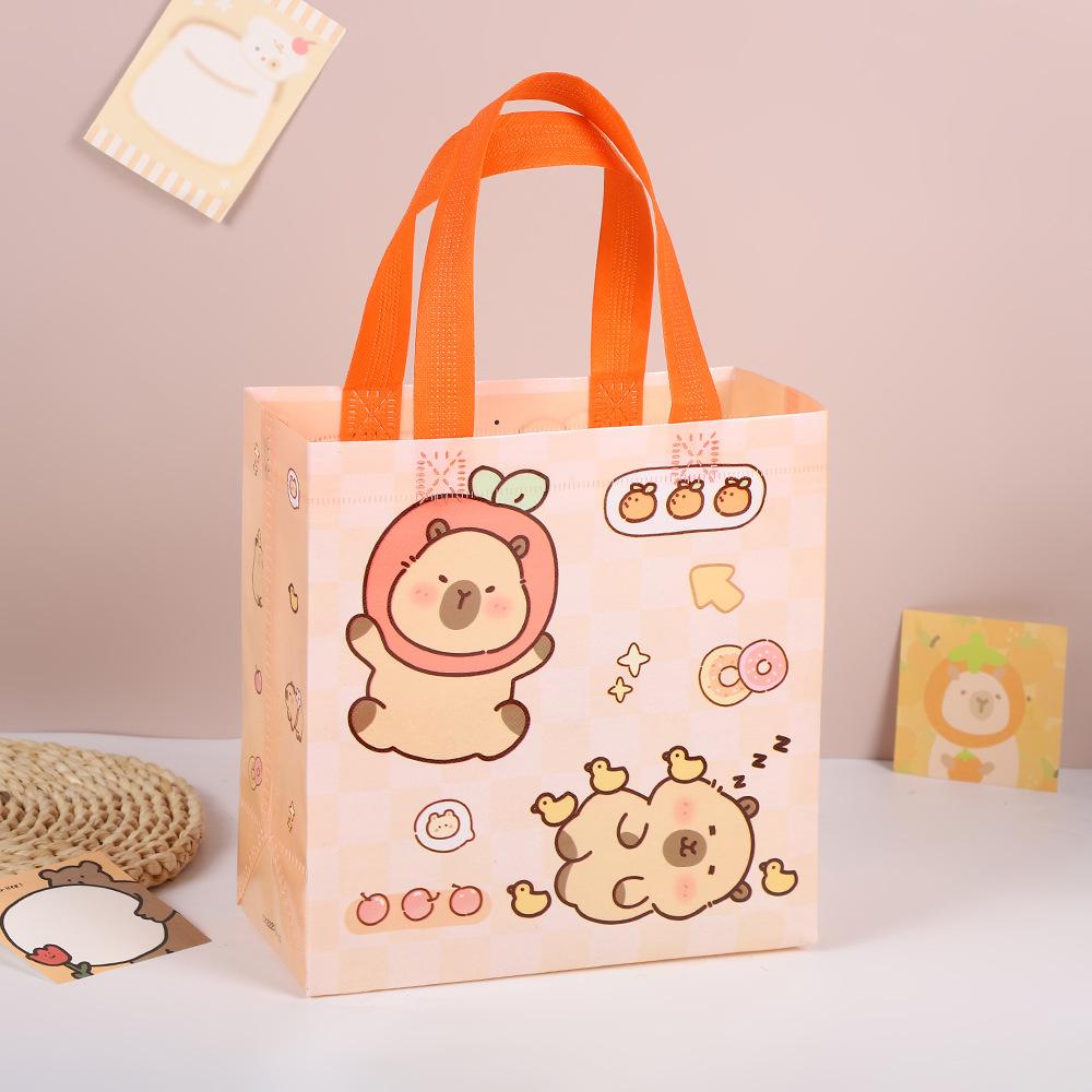 StoBag, Adorable Capybara Themed Non Woven Gift Bags, Cute and Eco Friendly Gift Wrapping, Perfect for birthday party, kids day