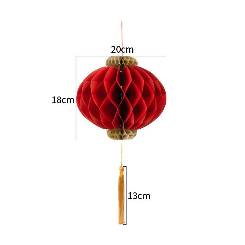 Red Chinese Lanterns Spring Festival Paper/Felt Lantern Chinese New Year Decorations Door Wall Decor Wedding Party Supplies