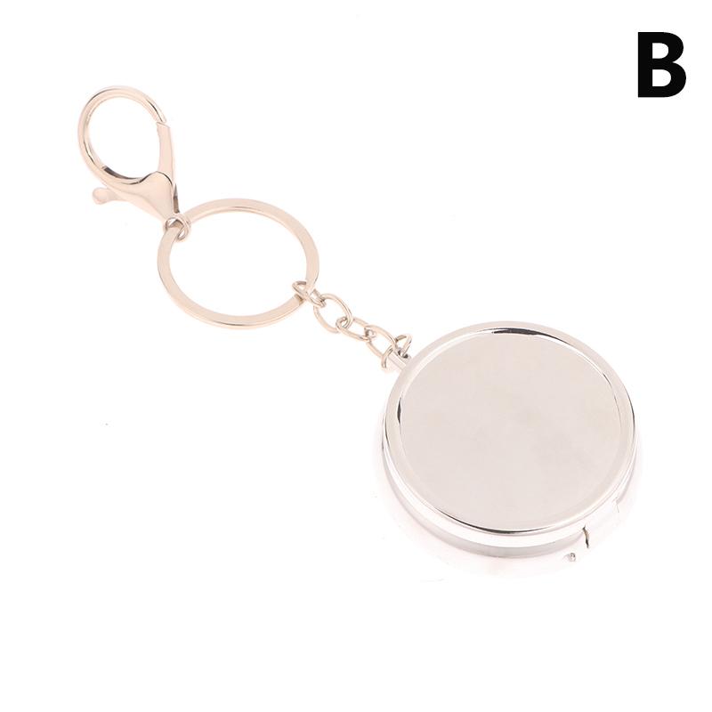 Round Storage 3-Compartment Metal Small Pill Box Outdoor Portable Mini Foldable Pockt Pill Capsule Holder Case Organizer