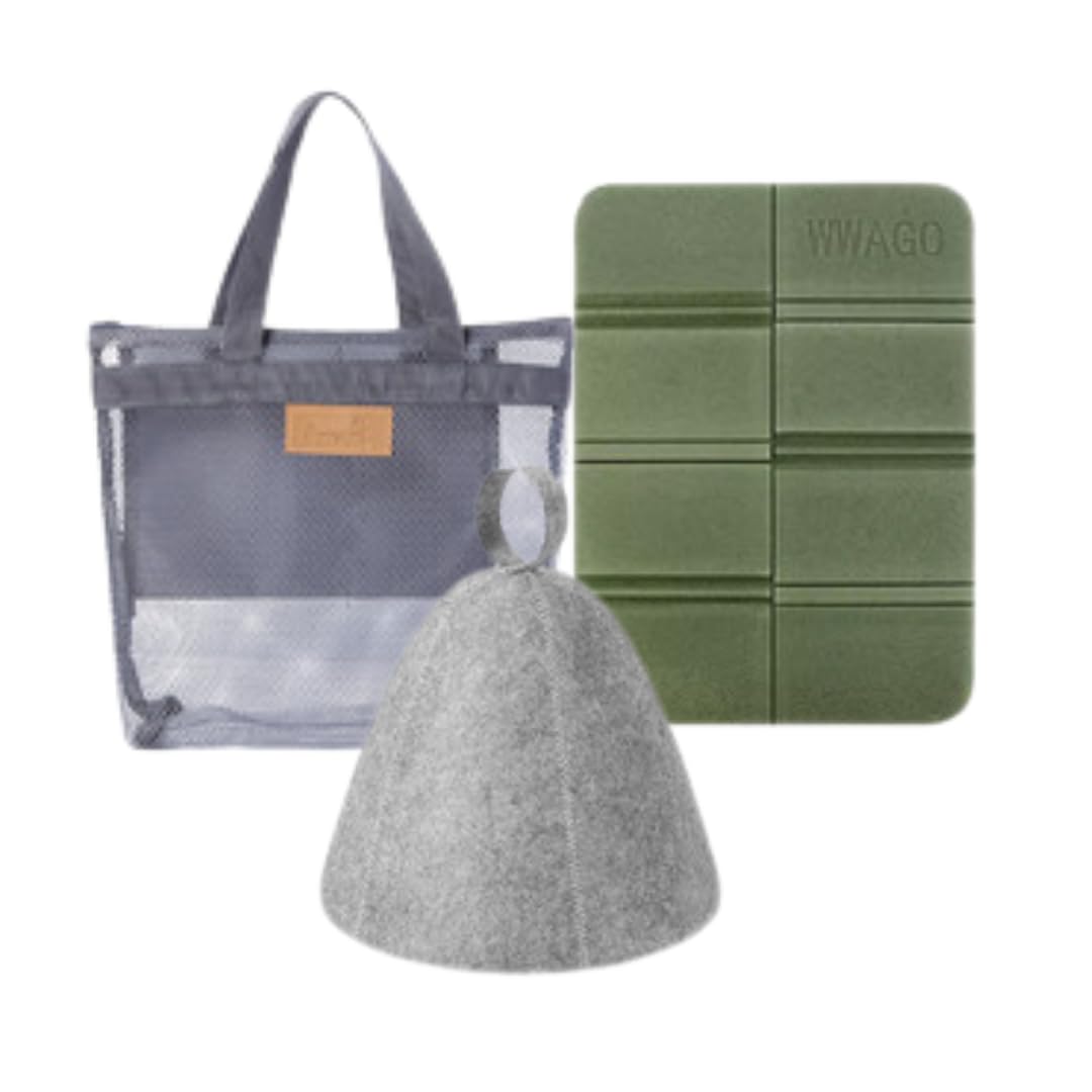 

3-piece bath set including sauna hat, sauna set for men and women, sauna mat, sauna bag, and bath set for public baths