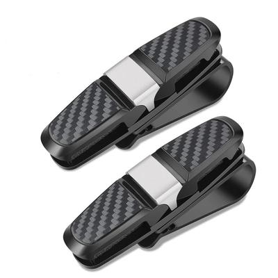 1Pc Car Sun Visor Sunglasses Holder Eyeglasses Clip Black Universal Ticket Card   Clamp Fastener Cip ABS Car Glasses Case Portab