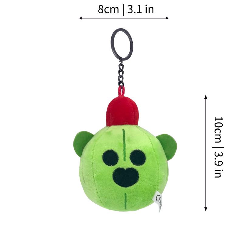 Adorable Spike Plush Keychain Toy From Brawl Stars With Soft Short Plush Fabric