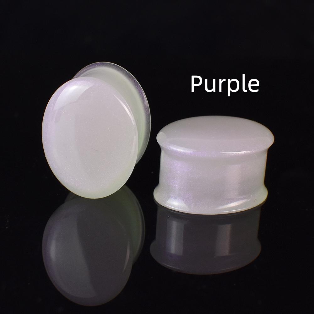 2pcs 8-30mm Pearly-lustre Oval Ear Gauges Tunnels Ear Plugs Stretcher Body Jewelry