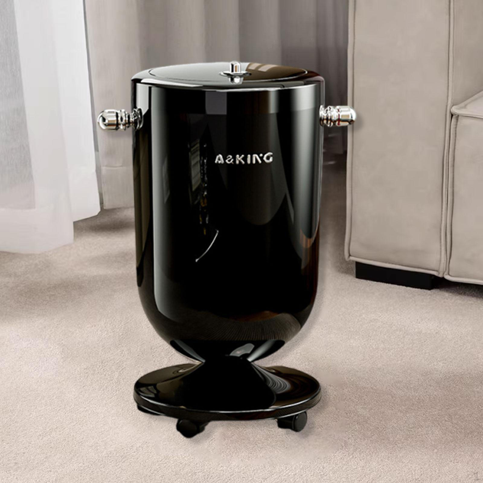 

Trash Bin with Wheels Garbage Can Practical Sturdy 360° Rotation Waterproof Waste for чёрный