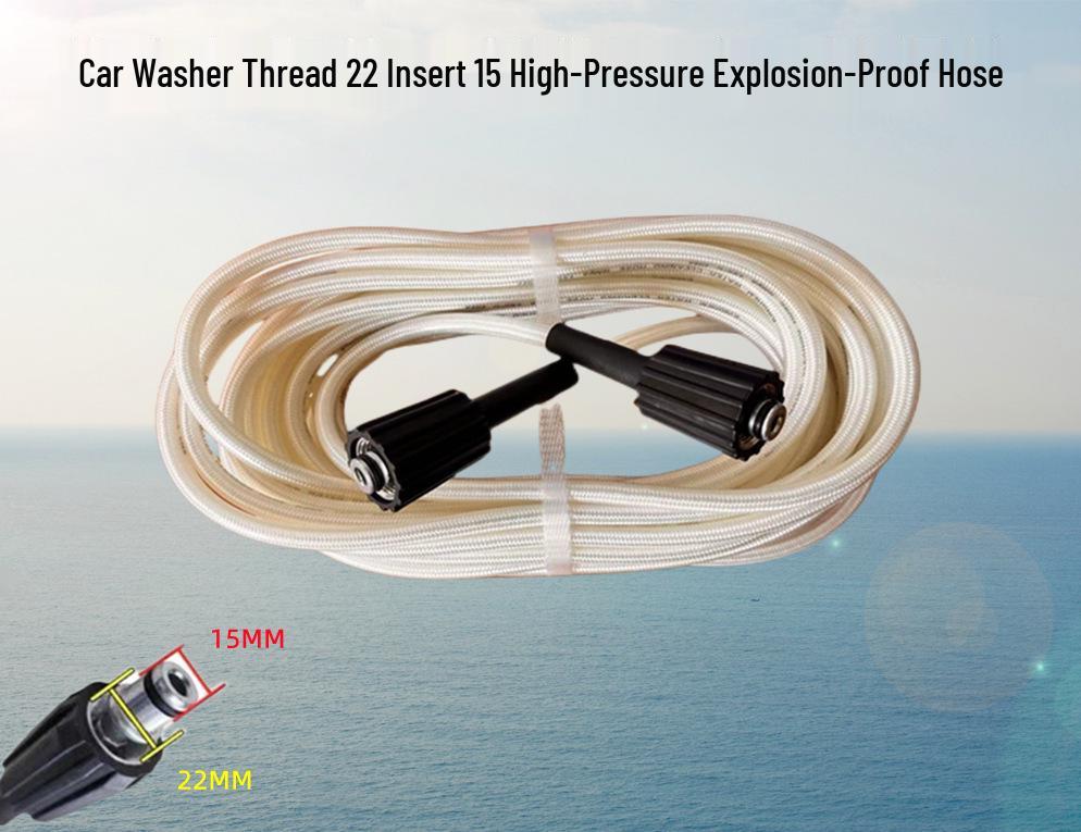 Stainless Steel High-Pressure Car Washer Hose Set with Nozzle
