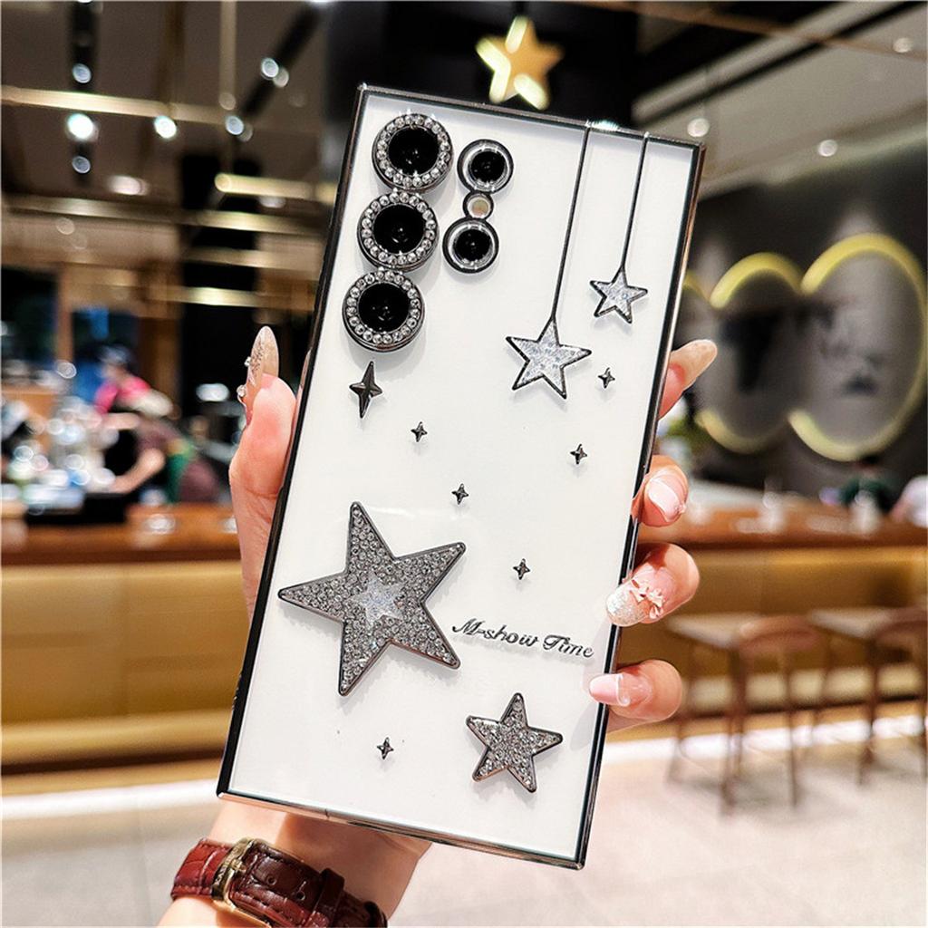Luxury Glitter Powder Rhinestone Electroplated Mobile Phone Case Suitable for Samsung S24ultra Shell Samsung S23u Protective Case