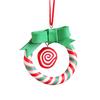 Christmas Lollipop Ornament Colorful Polymer Clay Peppermint Candy Cane Hanging Decoration Xmas Tree Holiday Party Home Decor Festival Gift