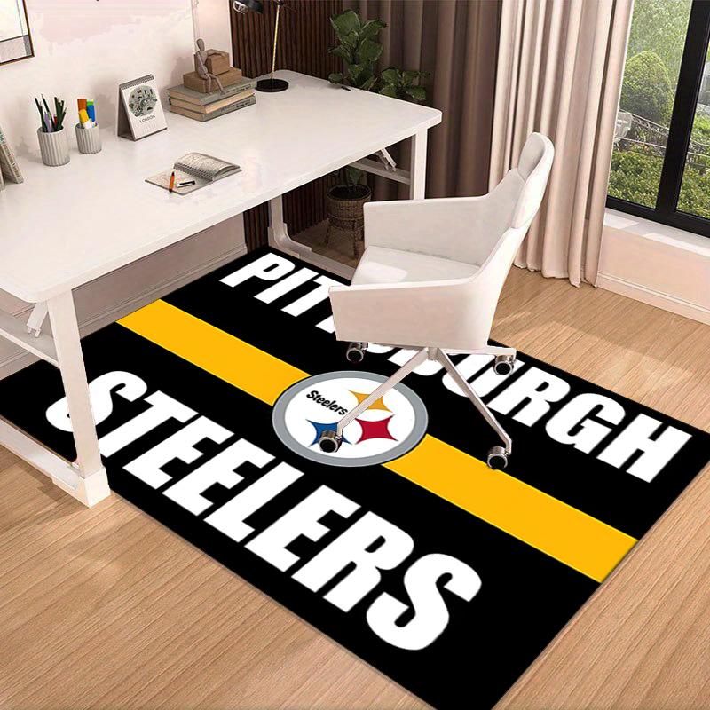 Pittsburgh Steelers Logo Area Rug for Office, Chair Rug, Decorative Carpet Livingroom Mat, Large Size Fan gifts Christmas gifts