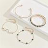 4-piece Set of Vintage Bohemian Style Green Rhinestone Snake Chain Bracelets, Fashionable Animal Theme Jewelry, Suitable for Women
