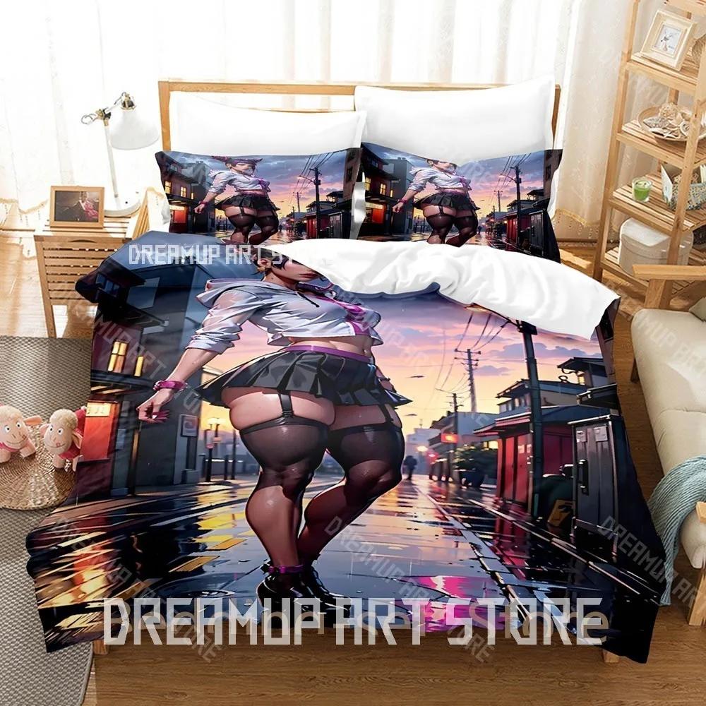 3D Print Juri Han Game Street Fighter Bedding Set Cartoon Anime three-piece set Adult Kid Bedroom Duvetcover Sets