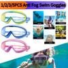 1-5PCS Swim Goggles Anti Fog Swimming Goggles with Earplugs UV Protection Swimming Goggles Swim Sports Eyewear for Boys Girls