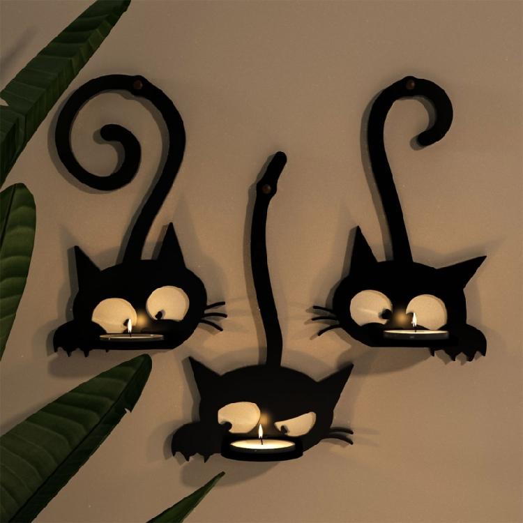 Resin Mould for Crafting Cats Shaped Candle Holder Silicone Decorative Wall Art Decoration Mould DIY Crafting Supplies
