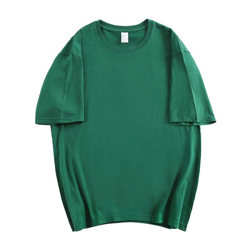 Solid-color Pure Cotton Off-the-shoulder Loose Short-sleeved T-shirt