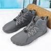 Herren Winter Plüsch Wanderschuhe Damen High-Top Schneestiefel Rutschfest Warm Outdoor Sneakers für Camping Trekking