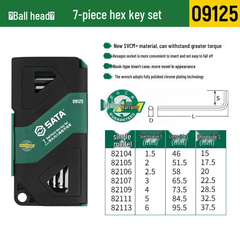 SATA Hex Key Set: Manual Six-Sided Screwdriver Tools