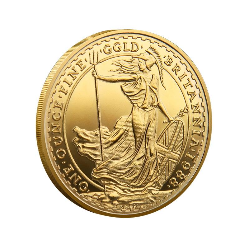 1 Pieza Reina Isabel II Brillante en el Anverso Libra Britannia Moneda Conmemorativa Isabel II Dei Gratia Regina Moneda