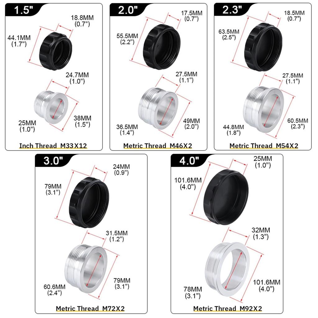 Tank Cap Key 3.0"/76mm 2.5"/63.5mm 2"/50.8mm 1.5" 38mm Aluminum Alloy Welded Billet Filler Neck