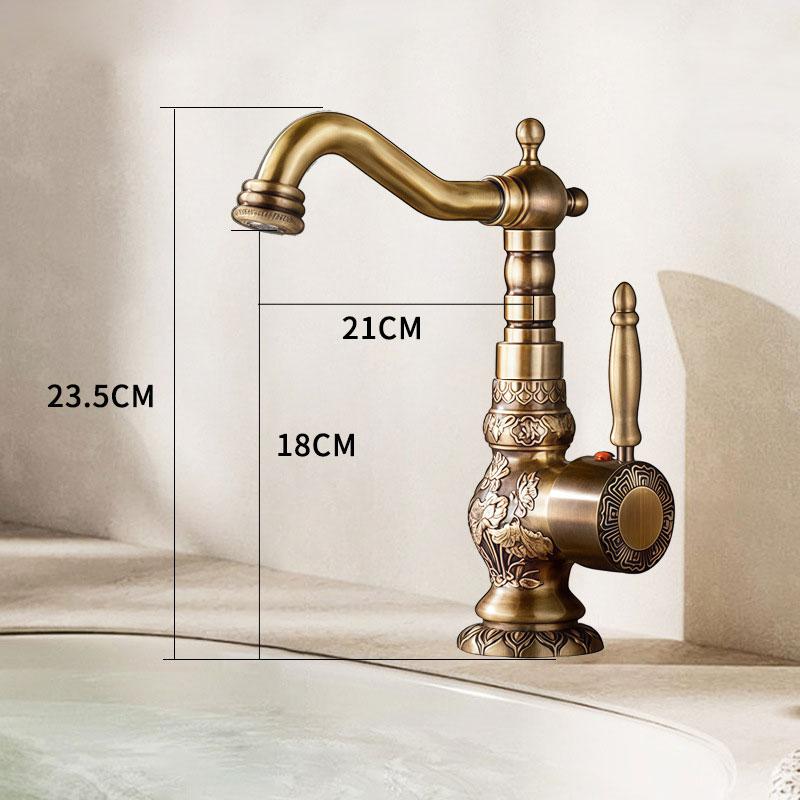 faucet  Antique all copper carved kitchen sink faucet, basin hot and cold faucet  bathroom accessories kitchen bathroom faucets