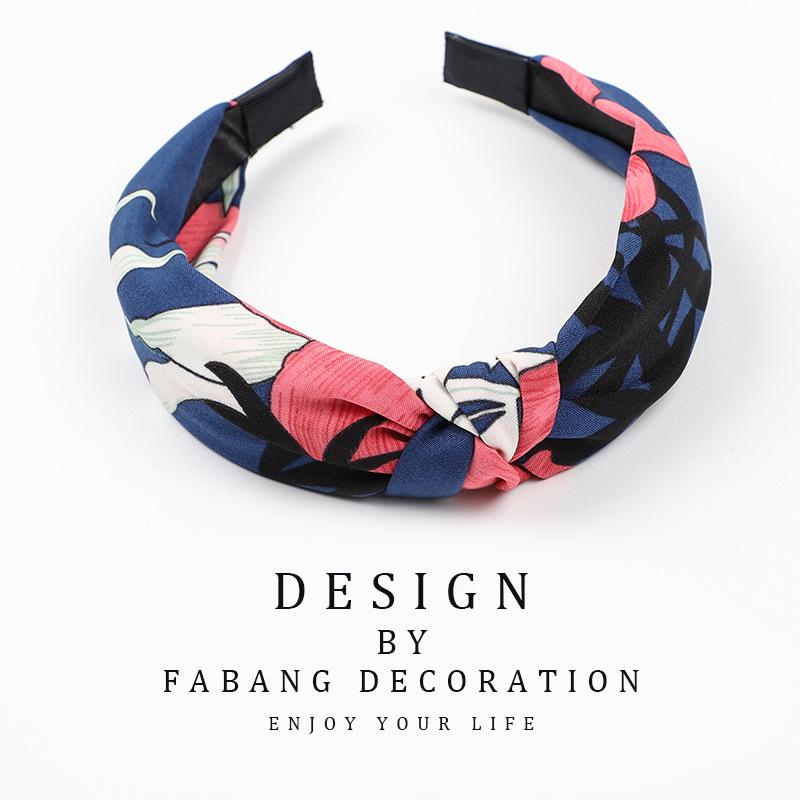 Korean Style Women's Striped Criss-Cross Bow Headband for Yoga & Face Washing