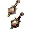 Orecchini a Bottone Floreali Vintage con Design Vintage