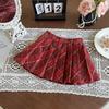 Girls' Plaid Academy-Style Pleated Skirt for Spring & Autumn (AQA069)